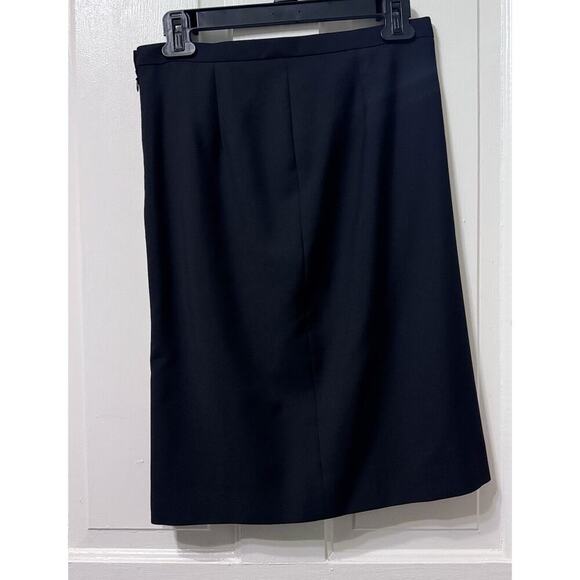 Dolce Gabbana 100% Virgin Wool Black Pencil Skirt Side Slit Size 42 - Picture 2 of 9